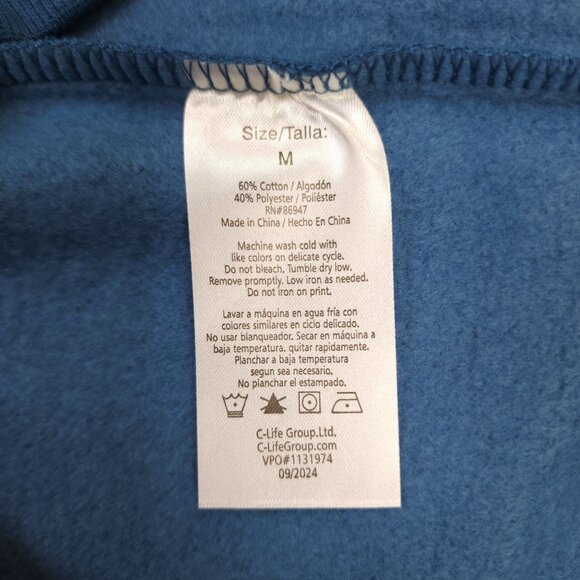 Disney Mickey & Friends Blue Crewneck Sweatshirt M 60% Cotton 40% Polyester - Picture 3 of 7